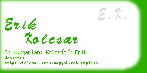 erik kolcsar business card